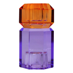 Kristall Kerzenhalter violett orange